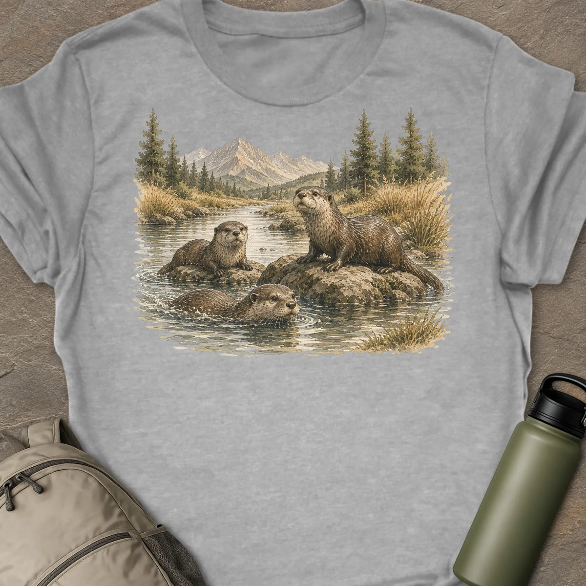 Otter in River T-shirt