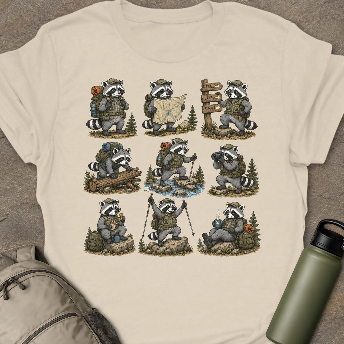 Raccoon Hiking T-shirt