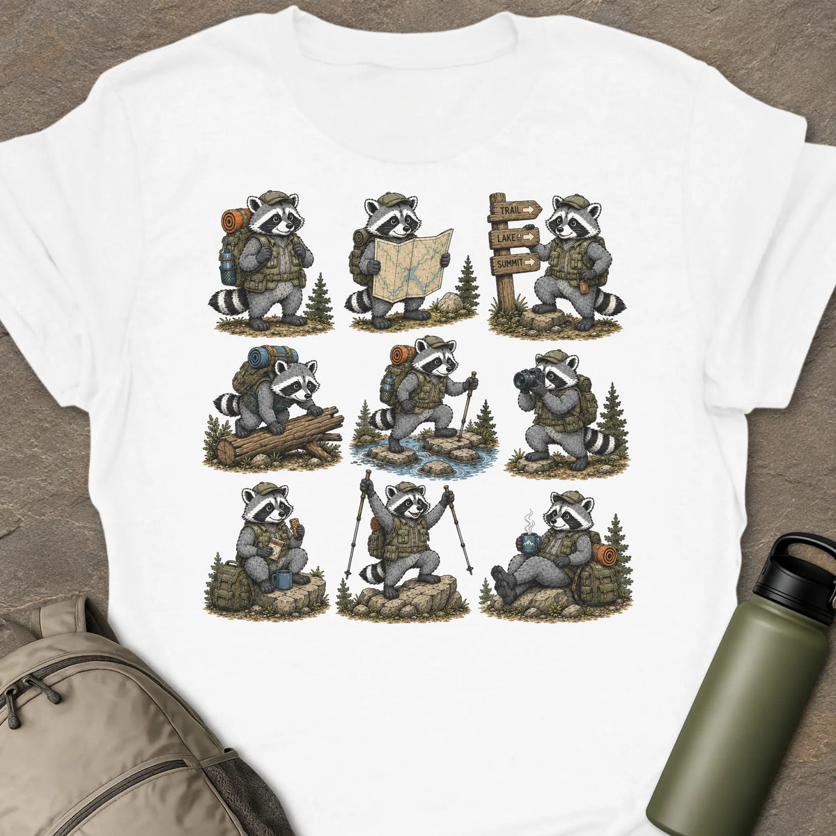 Raccoon Hiking T-shirt